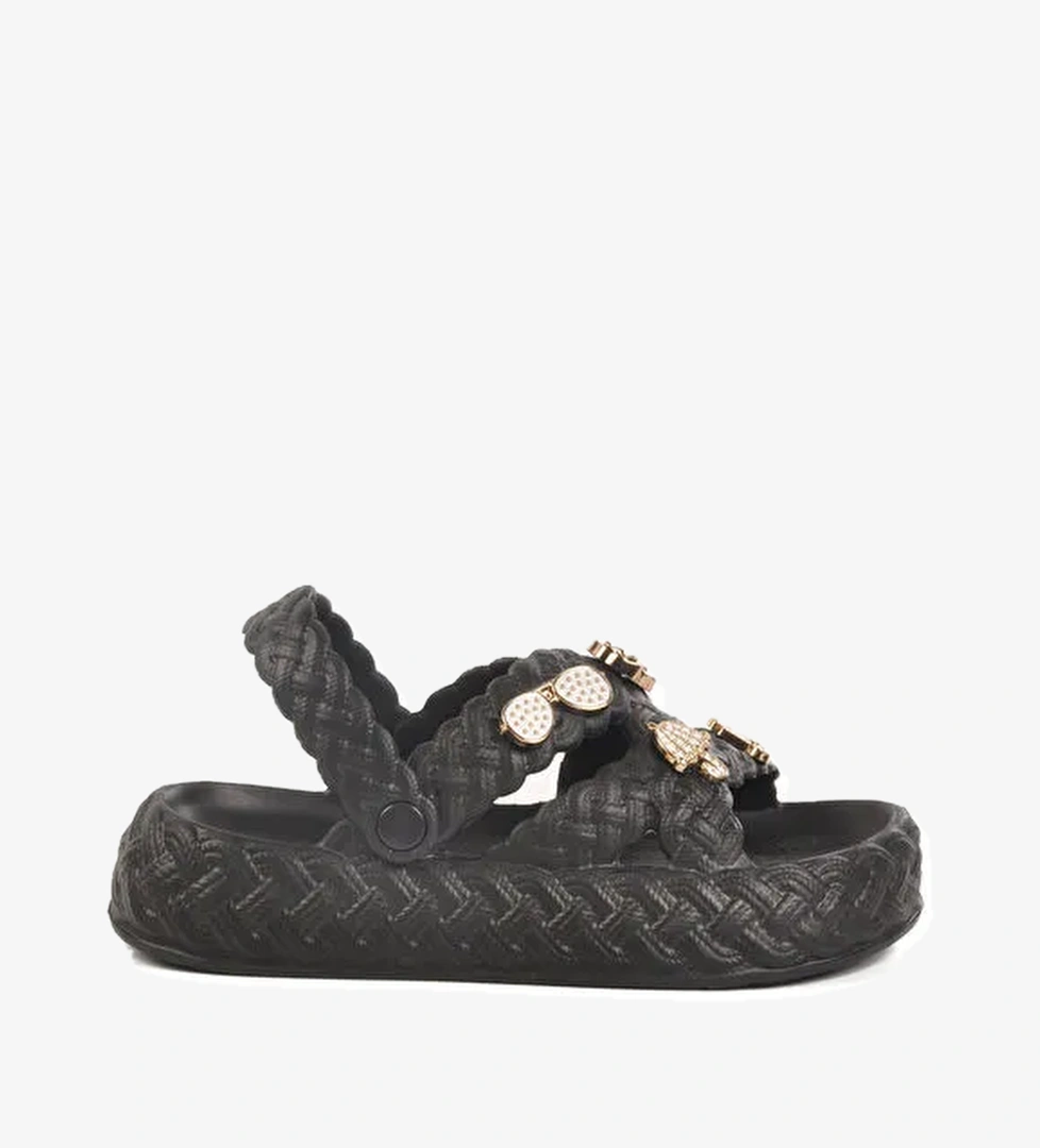 Siyah Eva Hafif Esnek Kadın Plaj Sandaleti 804 Z