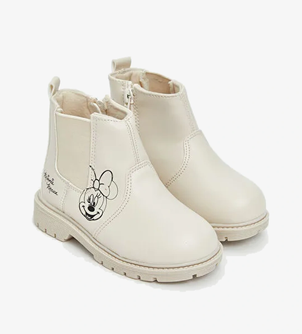 Minnie Mouse Baskılı Kız Bebek Bot - Görsel 1