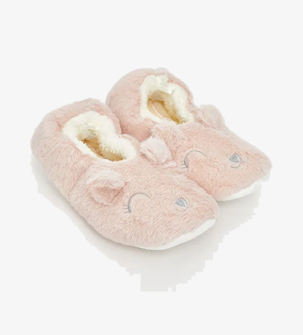 Pelüş Kız Çocuk Ev Ayakkabısı Panduf - Görsel 1