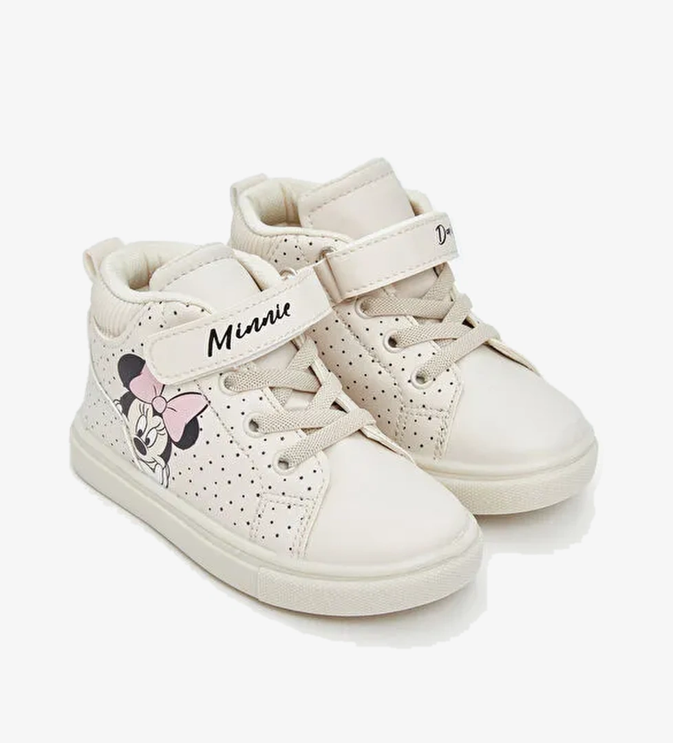 Minnie Mouse Baskılı Kız Bebek Spor Ayakkabı - Görsel 1