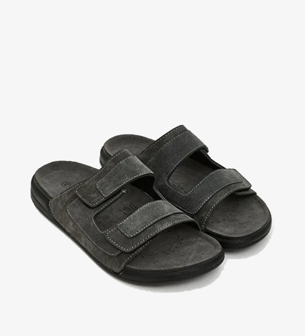 Çift Bantlı Cırt Cırtlı Erkek Terlik - Görsel 1