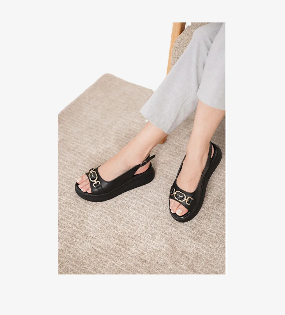 D744 Günlük Ortopedik Kadın Sandalet - Görsel 1