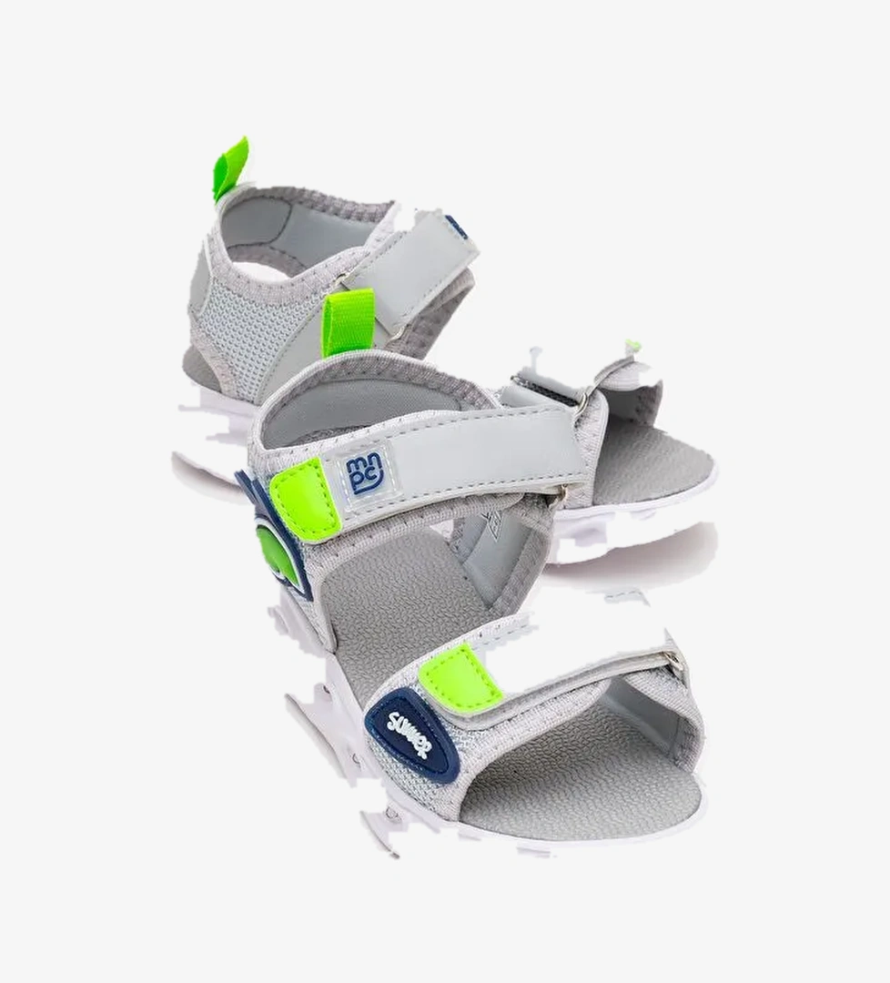 Erkek Çocuk Gri Işıklı Anatomik Hafif Günlük Sandalet - Görsel 1