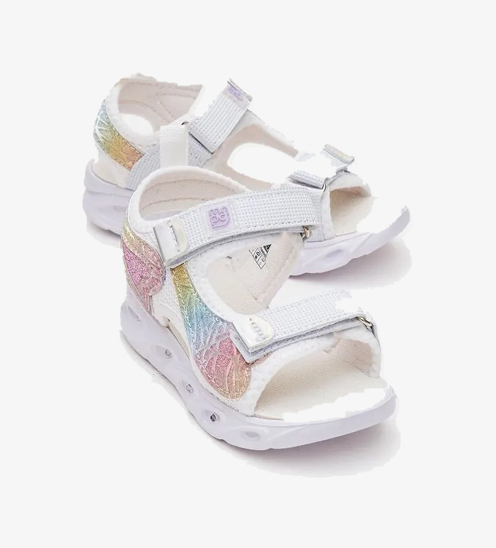 Kız Çocuk Beyaz Işıklı Anatomik Hafif Günlük Sandalet - Görsel 1