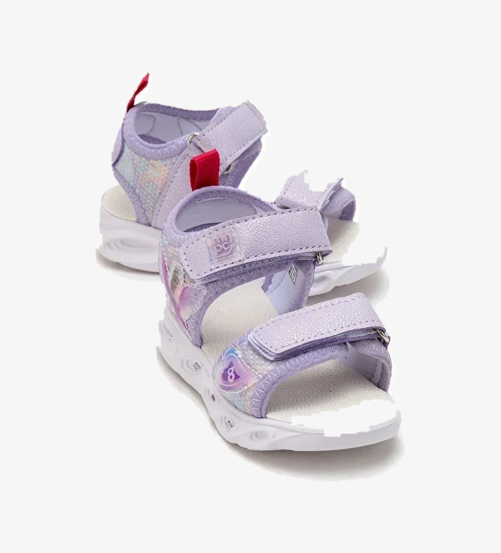 Kız Çocuk Lila Işıklı Anatomik Hafif Günlük Sandalet - Görsel 1