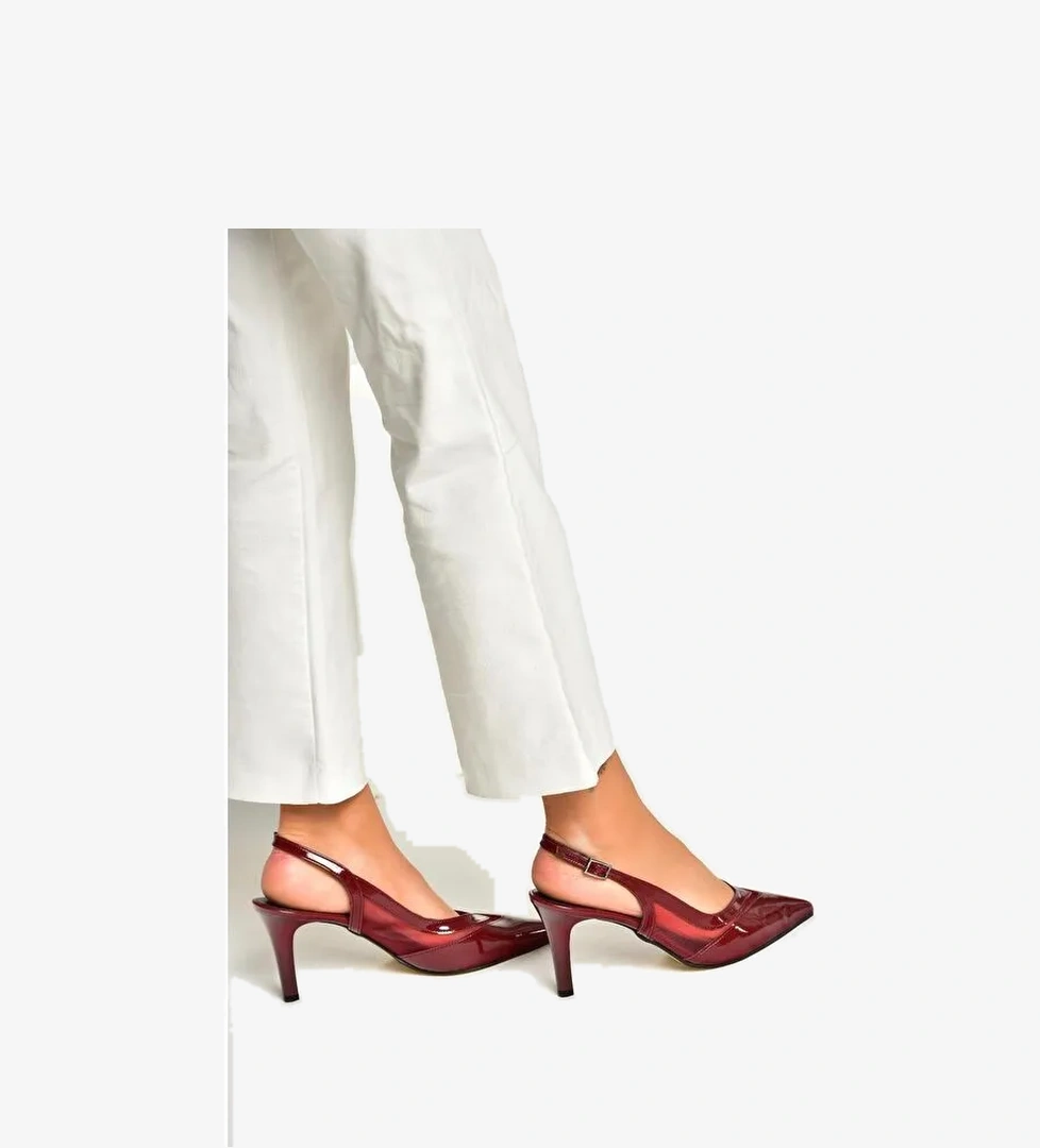 Bordo Kadın Topuklu Ayakkabı U6540789 - Görsel 1