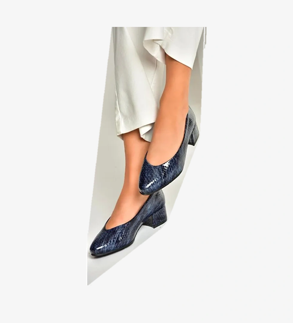 Lacivert Kadın Topuklu Ayakkabı U6670127 - Görsel 1