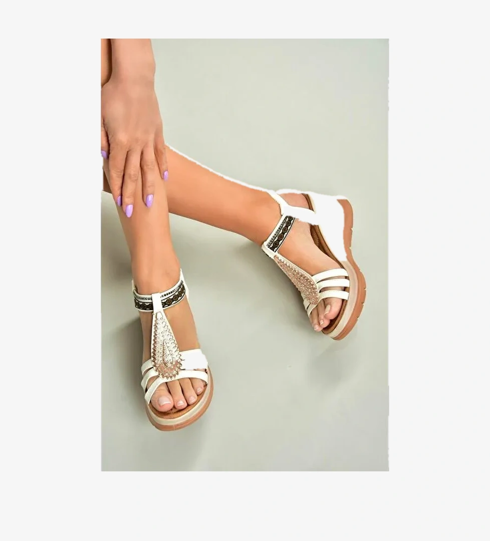 Beyaz Kadın Sandalet U2589161