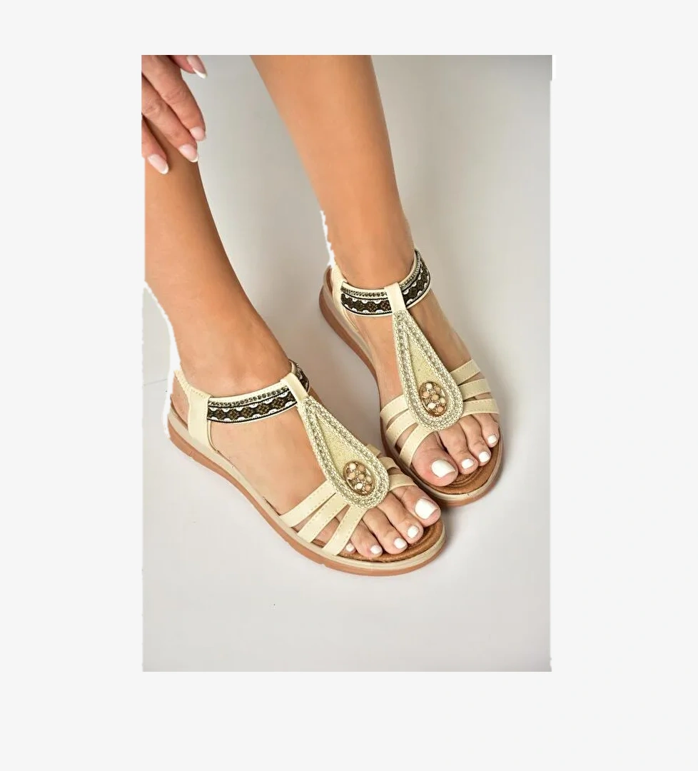 Bej Kadın Sandalet U2586137 - Görsel 1