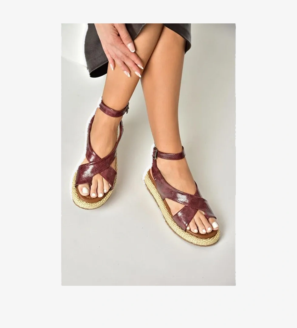 Bordo Kadın Sandalet U9732645