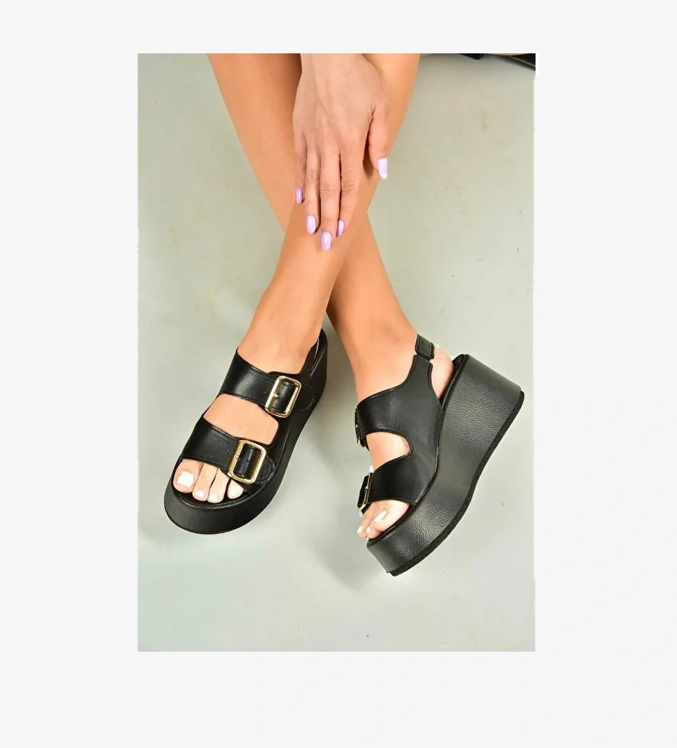 Siyah Kadın Dolgu Topuklu Ayakkabı U9464185