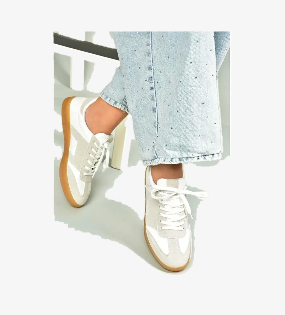 Beyaz_Gri Kadın Sneaker U6528573