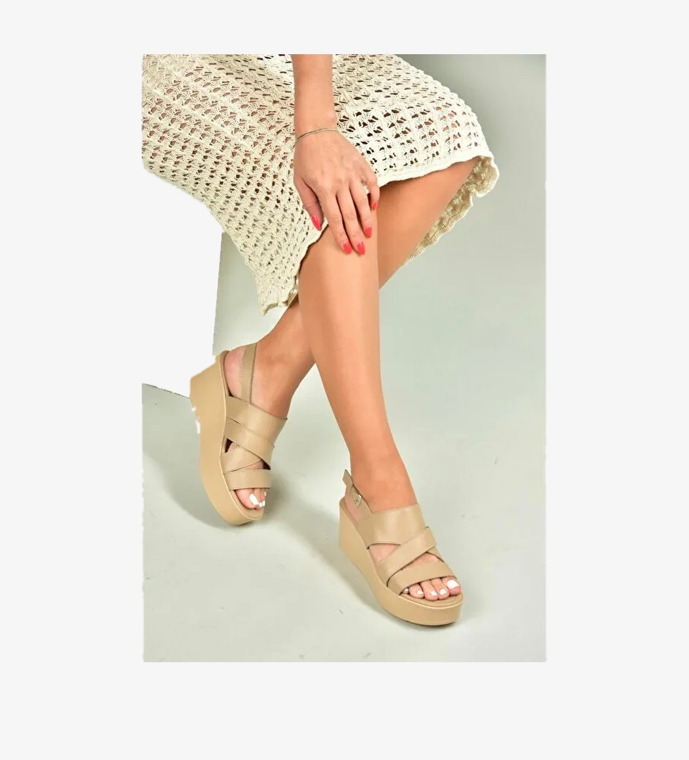 Bej Kadın Dolgu Topuklu Ayakkabı U5557502