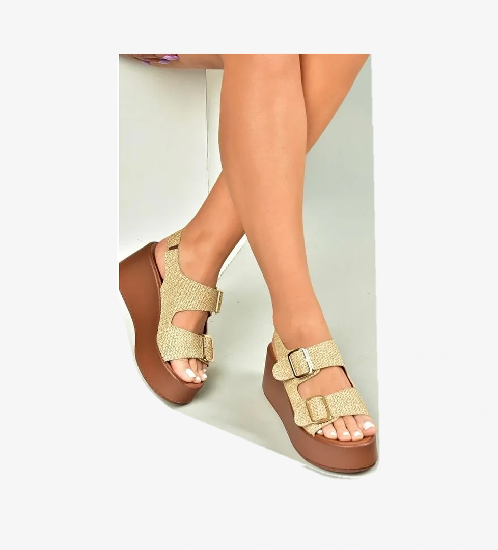 Bej Kadın Dolgu Topuklu Ayakkabı U9464185 - Görsel 1