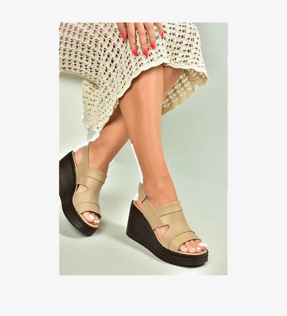 Bej Kadın Dolgu Topuklu Ayakkabı U5559603