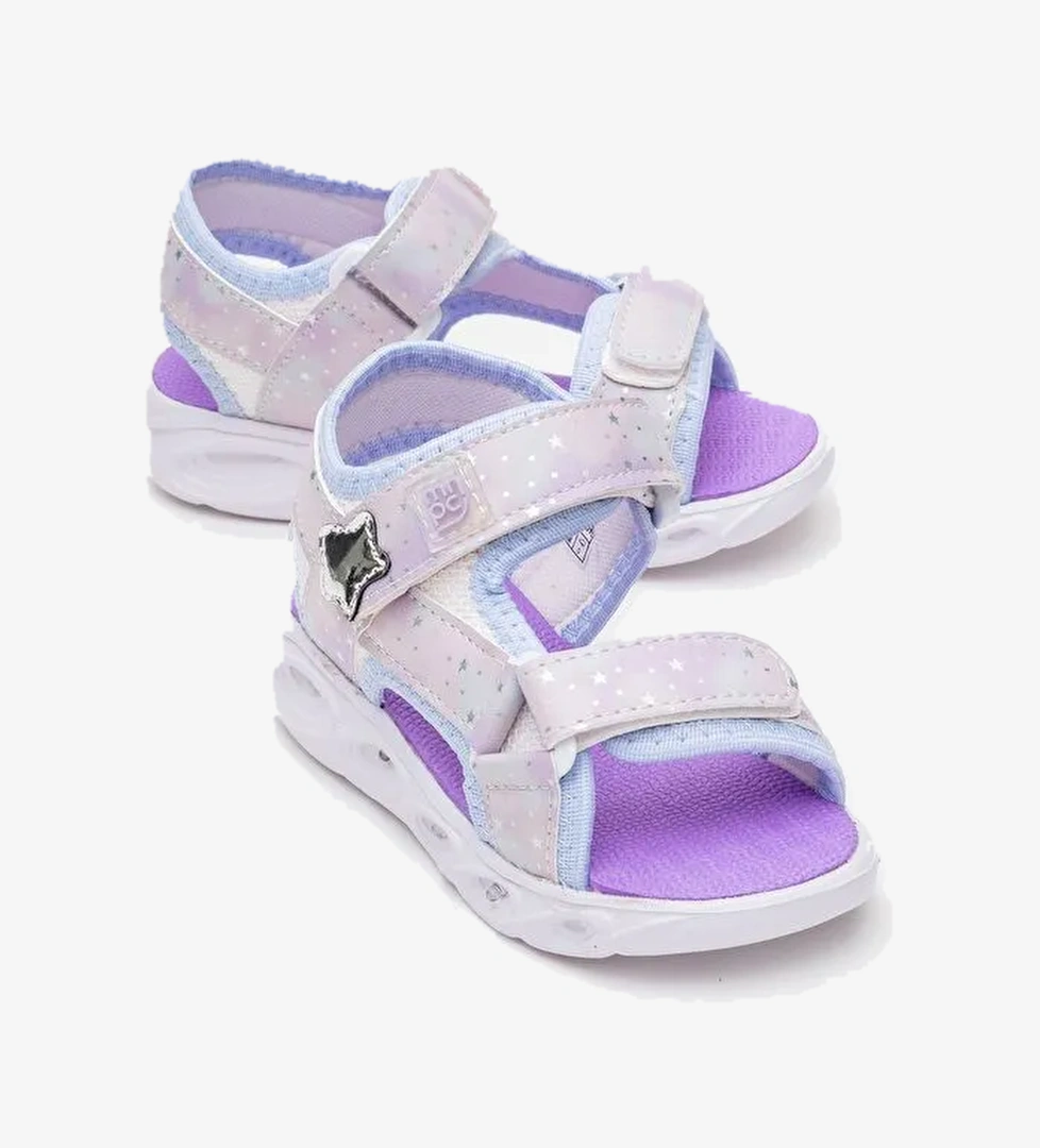 Kız Çocuk Mavi Işıklı Anatomik Hafif Günlük Sandalet - Görsel 1