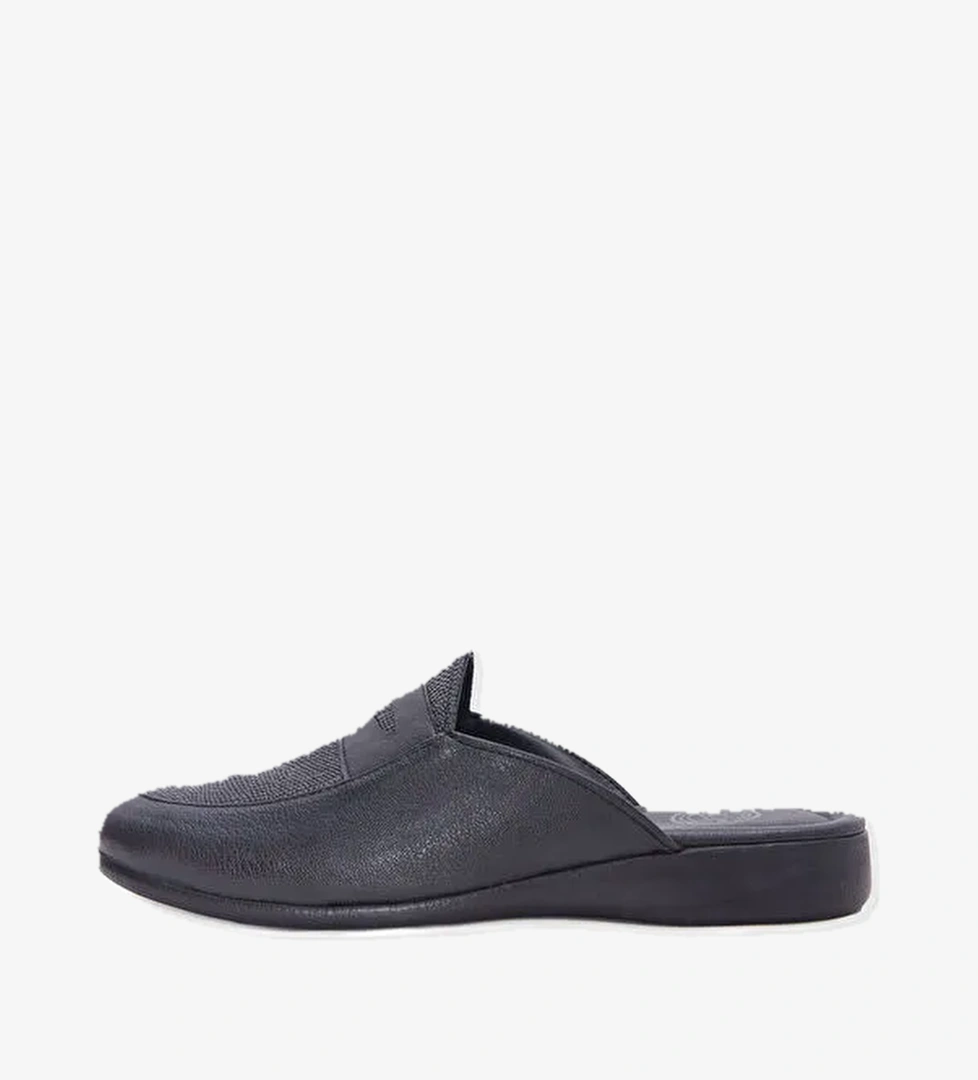 Siyah Desenli Misafir Çeyiz Ev Erkek Terlik - Görsel 1