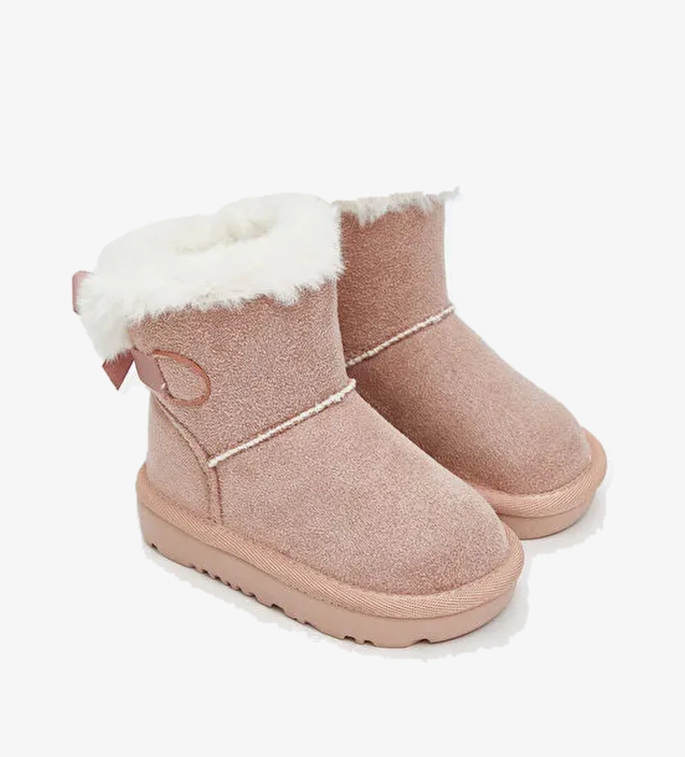 Süet Görünümlü Kız Bebek Bot - Görsel 1