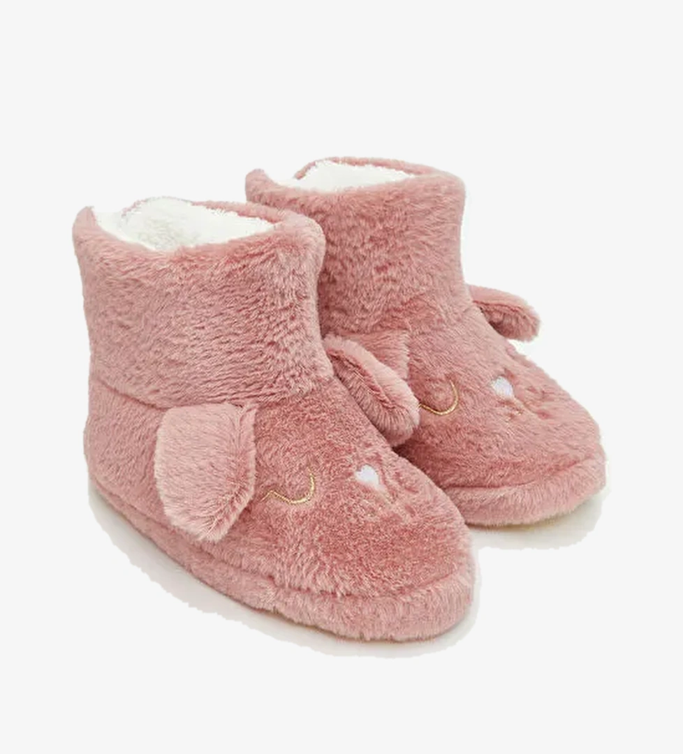 3D Aplikeli Nakış Detaylı Kız Çocuk Ev Botu