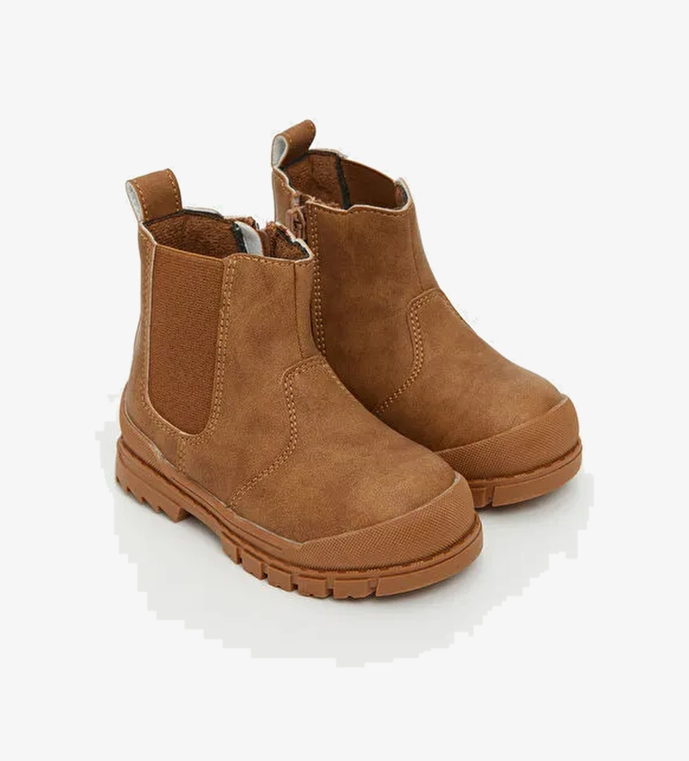 Süet Görünümlü Erkek Bebek Bot - Görsel 1