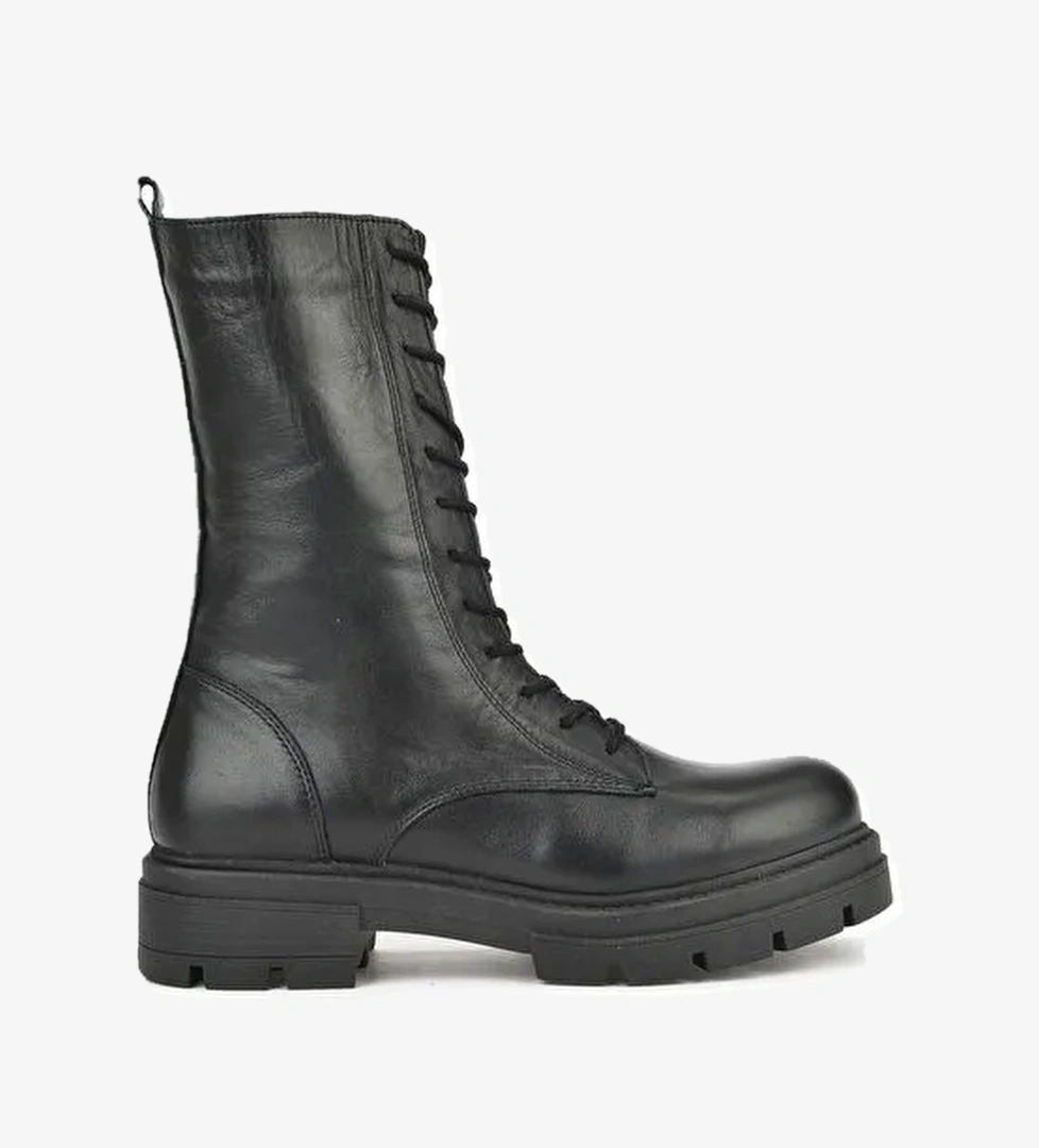 Kadın Hakiki Deri BOT 15319Z66358 Siyah - Görsel 1