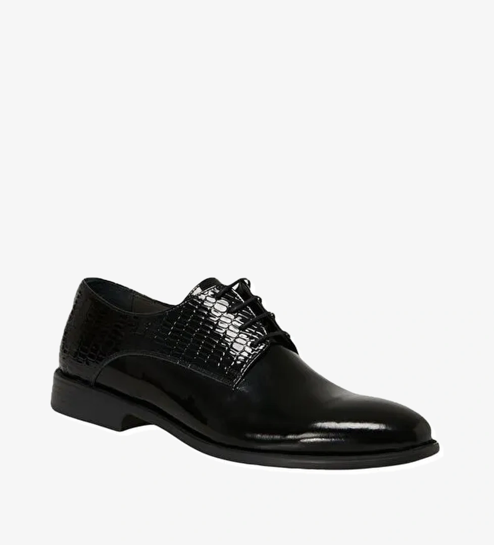 Erkek Siyah Klasik Rugan Ayakkabı - Görsel 1