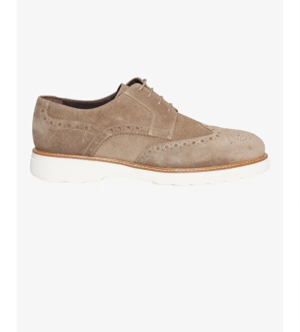 Erkek Vizon %100 Süet Deri Casual Ayakkabı - Görsel 1