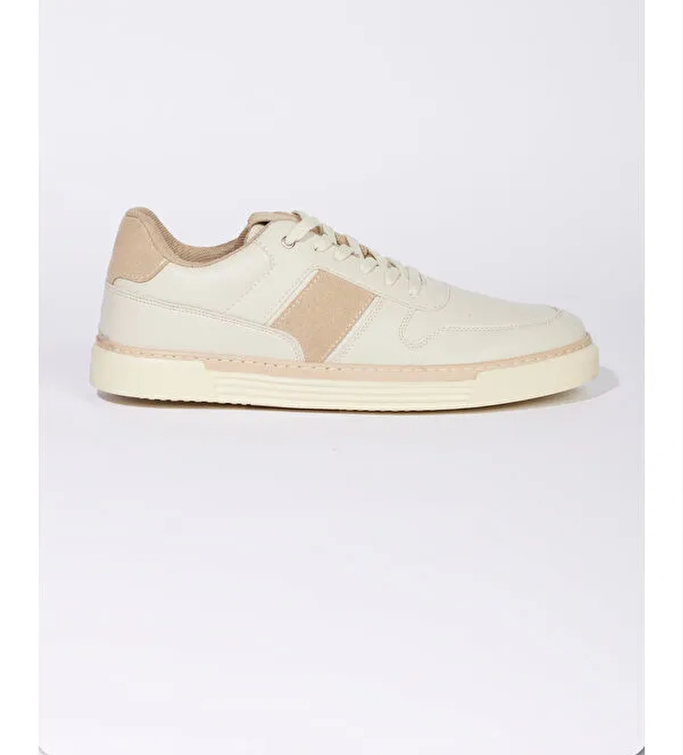 Erkek Bej Sneaker Ayakkabı - Görsel 1