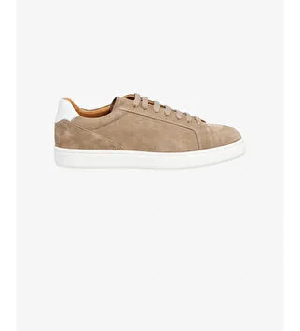 Erkek Vizon %100 Deri Rahat Taban Esnek Sneaker Ayakkabı - Görsel 1