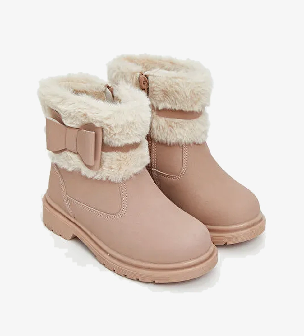 Süet Görünümlü Kız Bebek Bot - Görsel 1