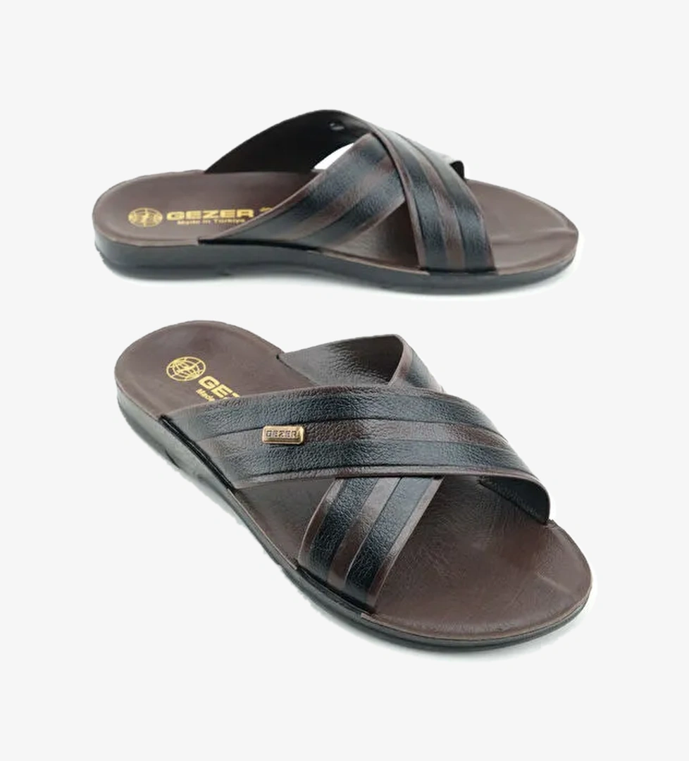 Erkek Yazlık PU Taban Suni Deri Rahat Taban Ev Bahçe Günlük Terlik