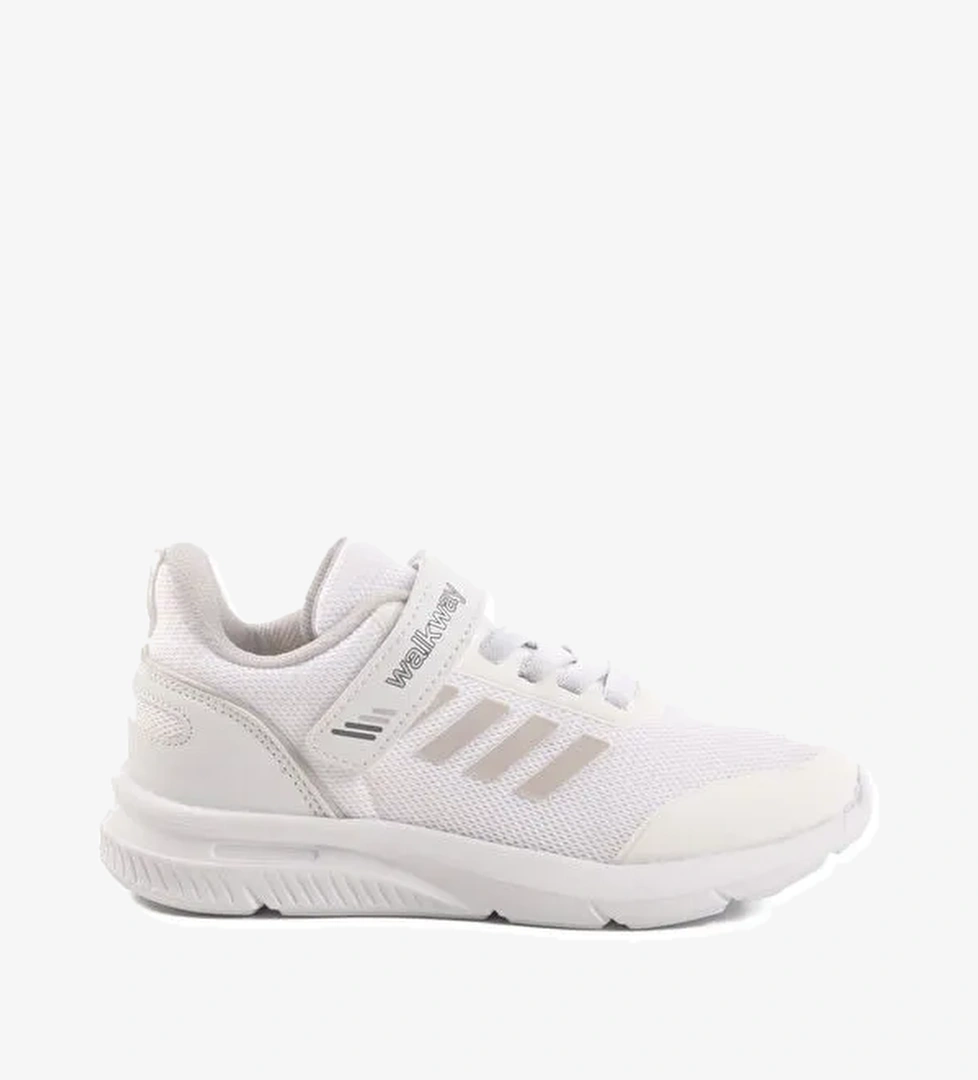 Beyaz Cırtlı Fileli Hafif Unisex Çocuk Spor Ayakkabı Fav 100 F