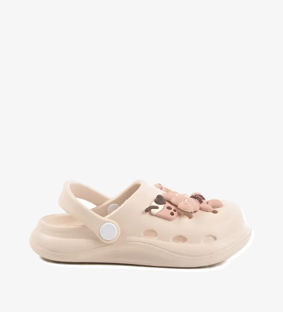 Ekru Eva Hafif Kız Çocuk Sabo Terlik 303 P