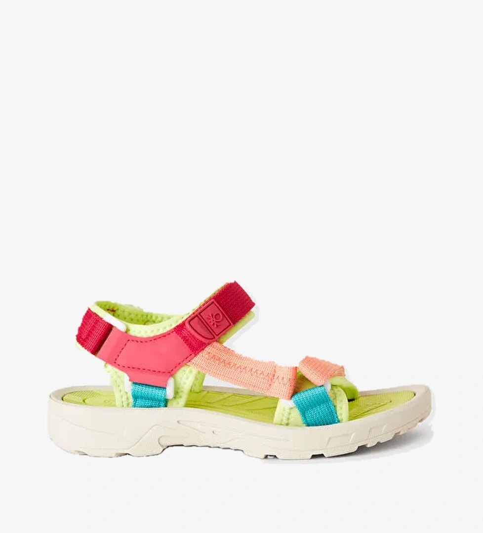 Erkek Çocuk Sarı Çift Bantlı Cırt Cırtlı Sandalet - Görsel 1