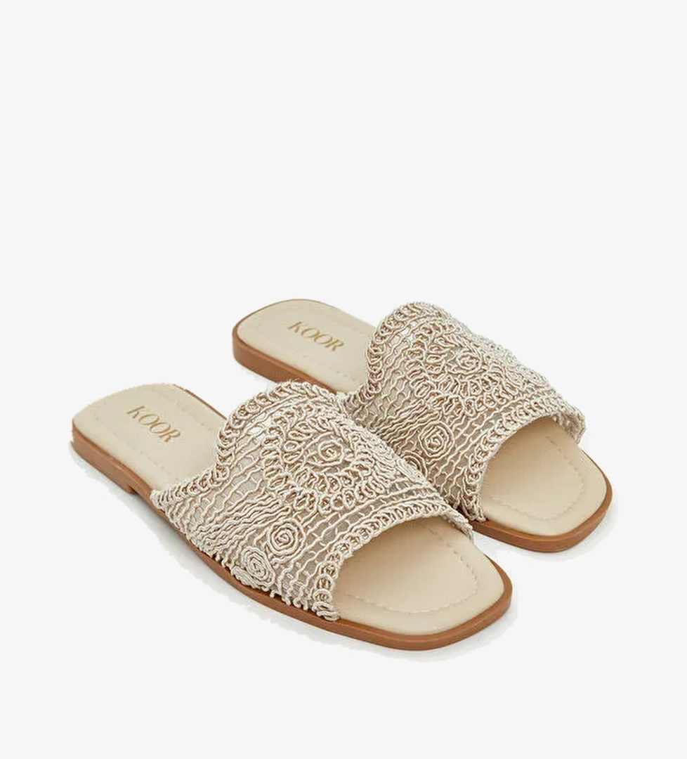 Koor Örgülü Tek Bantlı Kadın Terlik model görseli