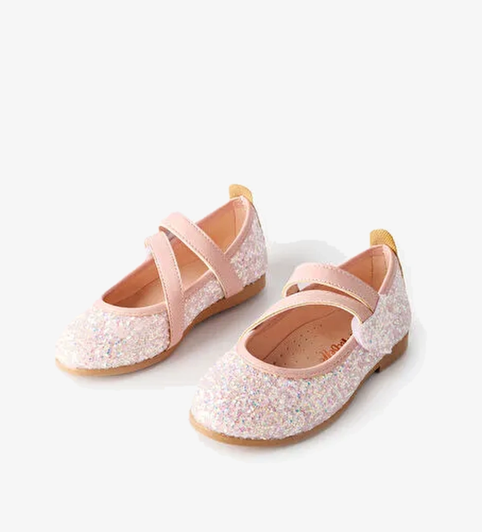 Pembe Kalp Cırtlı Kız Çocuk Ayakkabı