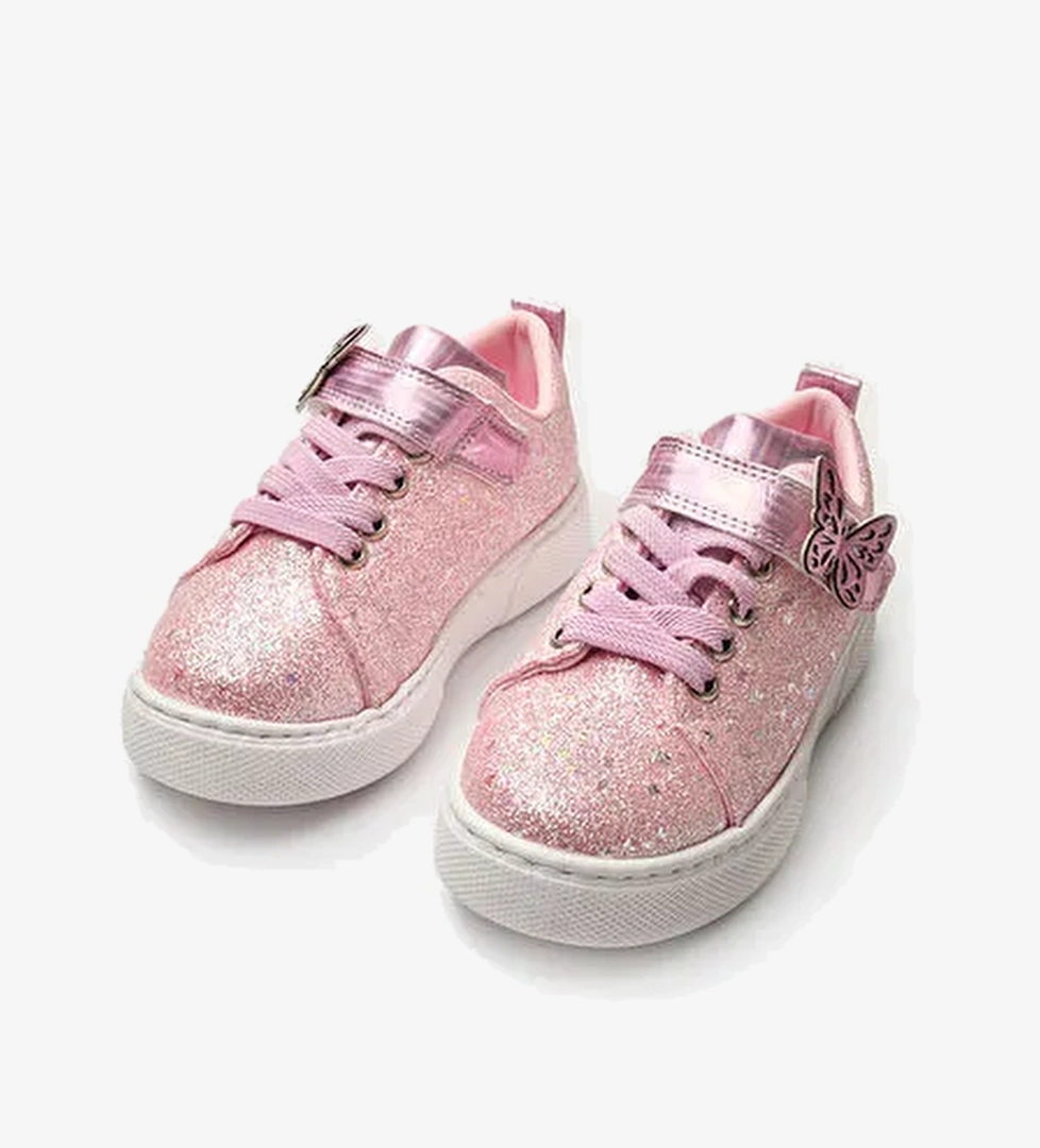 Pembe Kelebek Detaylı Kız Çocuk Spor Ayakkabı