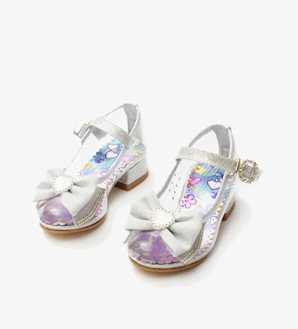 Pembe Fiyonklu Şeffaf Kız Çocuk Ayakkabı