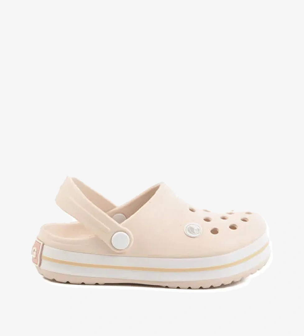 Ekru Eva Hafif Unisex Çocuk Sabo Terlik 214 F