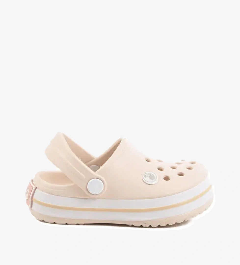 Ekru Eva Hafif Unisex Çocuk Sabo Terlik 214 P