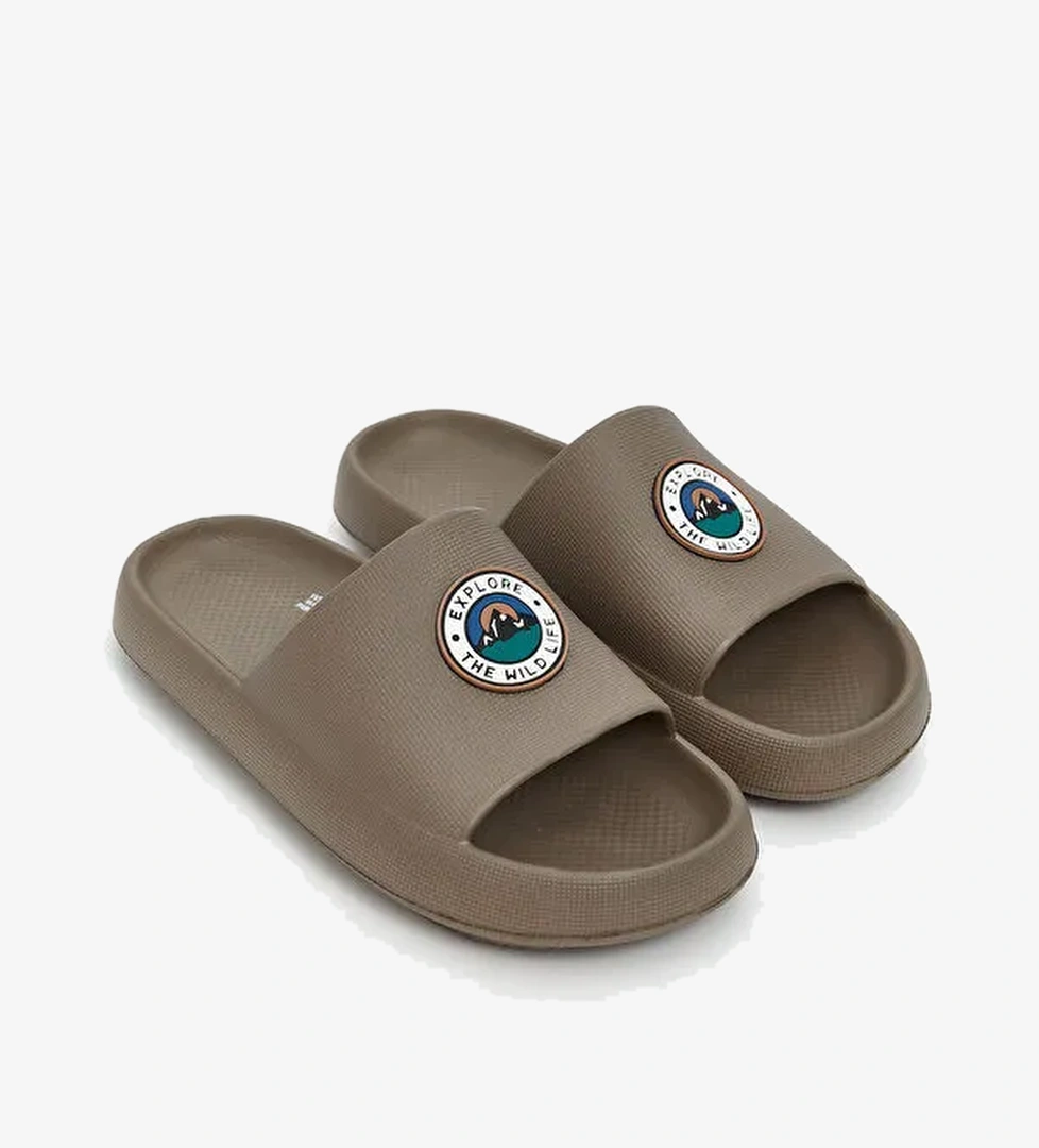 Tek Bantlı Baskılı Erkek Terlik