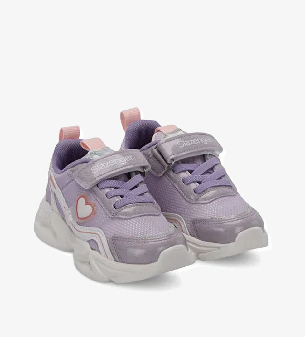 KLARION Kız Çocuk Cırt Cırtlı Mor / Pembe Günlük Spor Ayakkabısı - Görsel 1