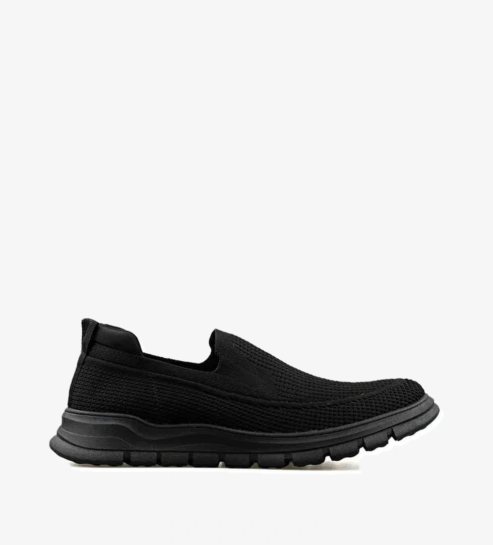 Siyah Fileli Hafif Esnek Hava Alabilen Erkek Spor Ayakkabı Point M