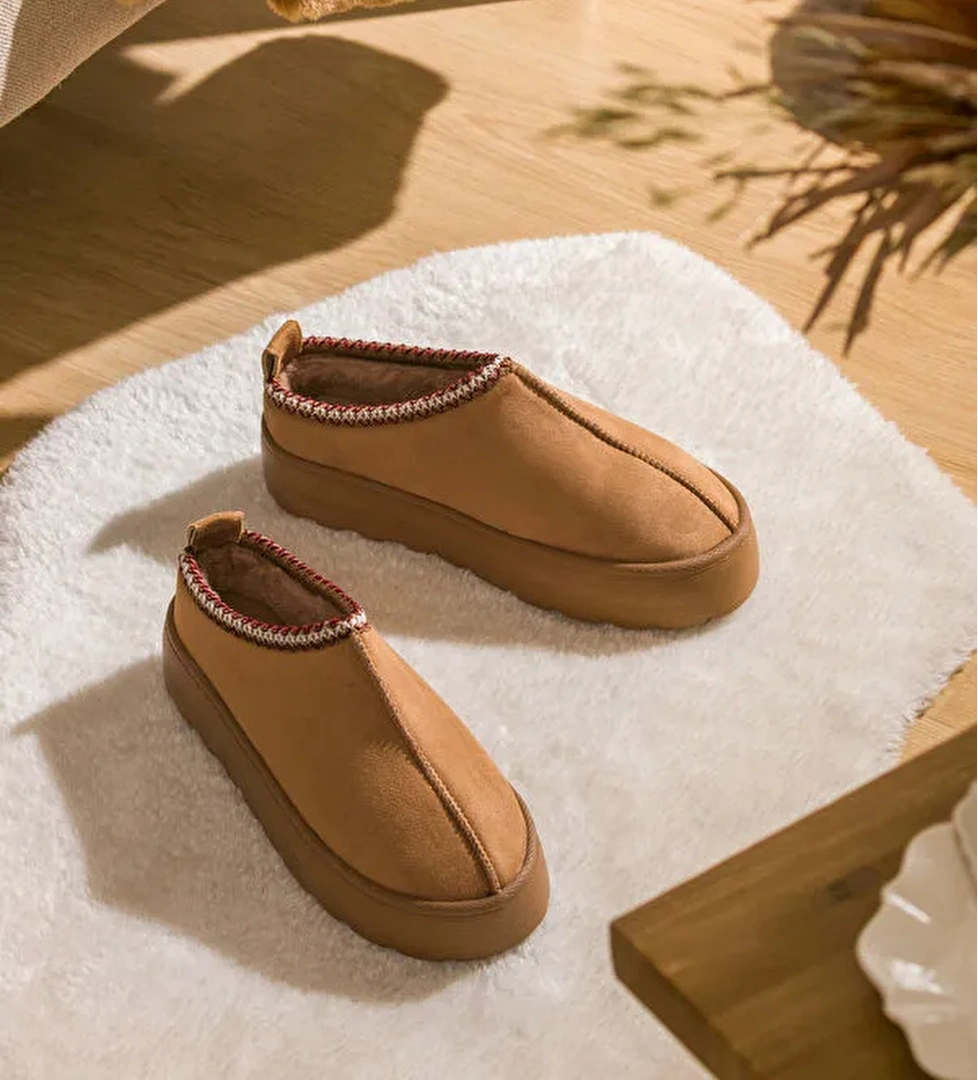 Süet Görünümlü Kadın Ev Ayakkabısı