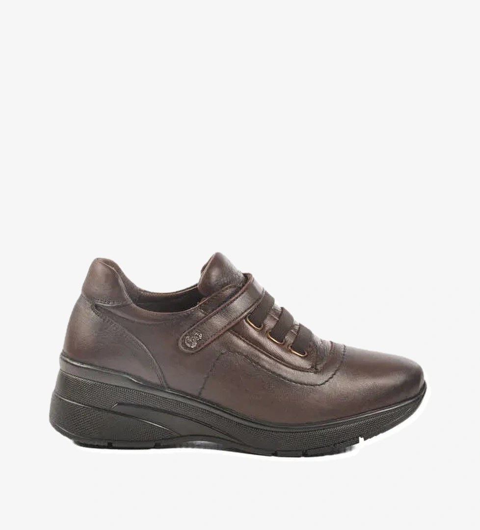 Kahve Hakiki Deri Anatomik Kadın Casual Ayakkabı Z010 Z