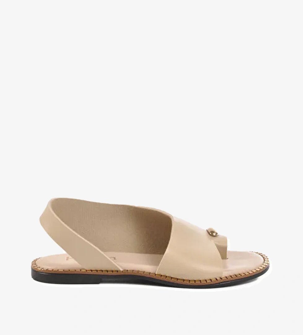 Bej Hafif İnce Taban Kadın Sandalet 102 Z