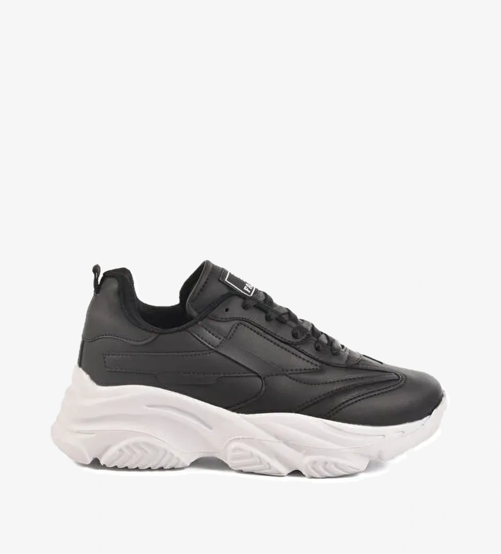 Siyah Beyaz Bağcıklı Kadın Sneaker DRK171 G