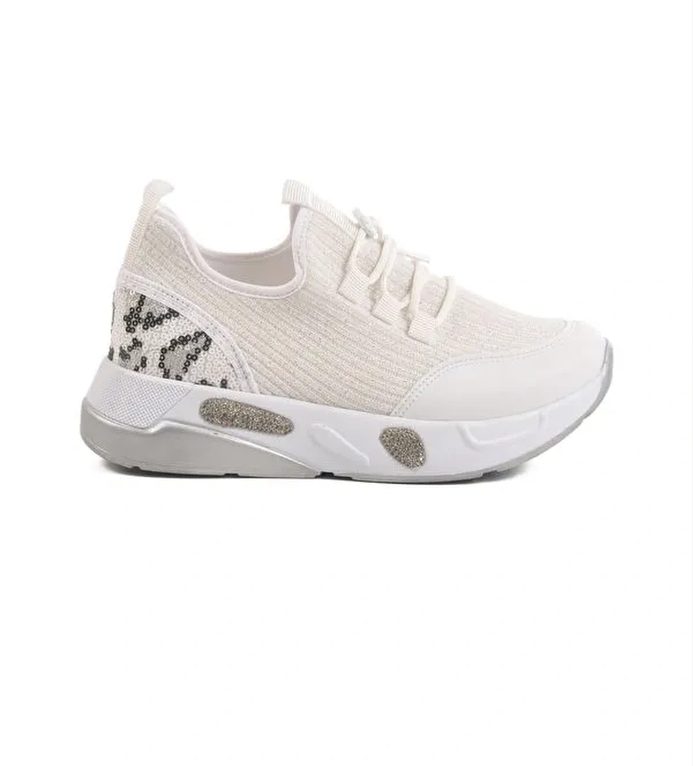 Beyaz Anorak Bağcıklı Kadın Sneaker 702417 Z