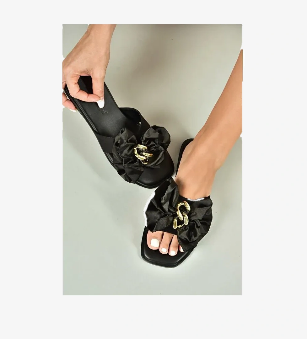 Siyah Kadın Terlik U676172504 - Görsel 1