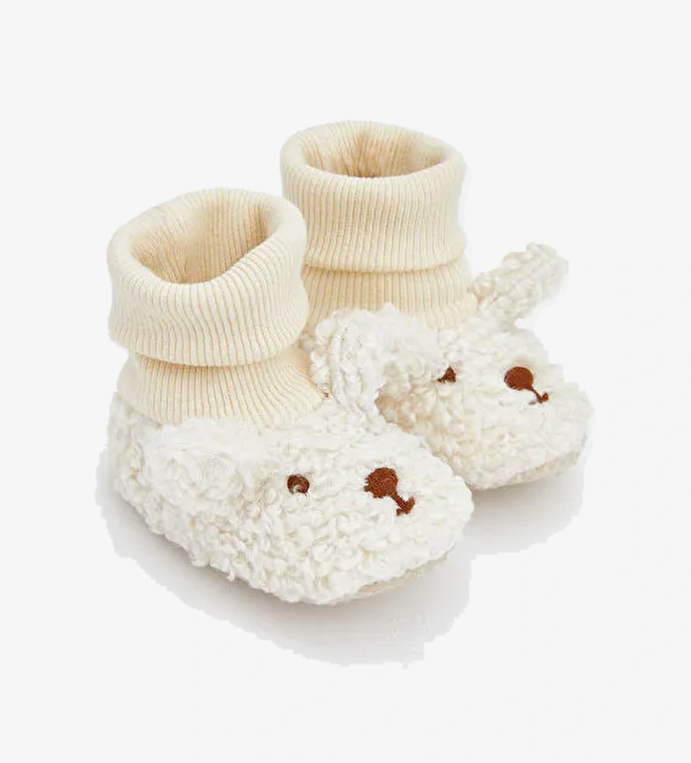 Hayvan Figürlü Kız Bebek Çoraplı Ev Ayakkabısı - Görsel 1